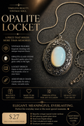 🖤 Opalite Vintage Locket Necklace