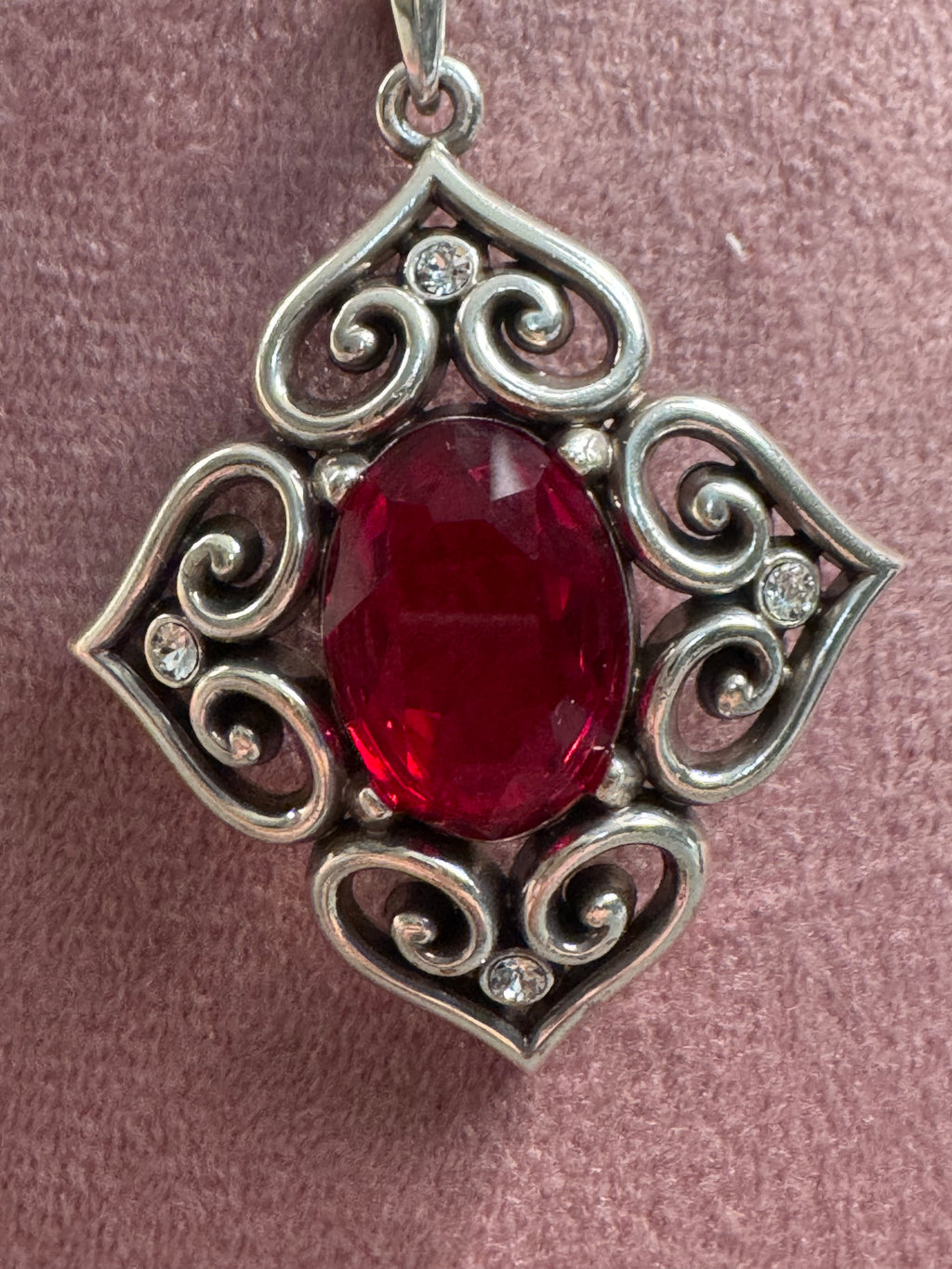 🌹 Brighton Red Gemstone Pendant Necklace