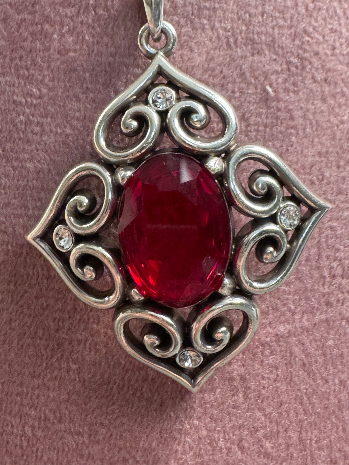 🌹 Brighton Red Gemstone Pendant Necklace