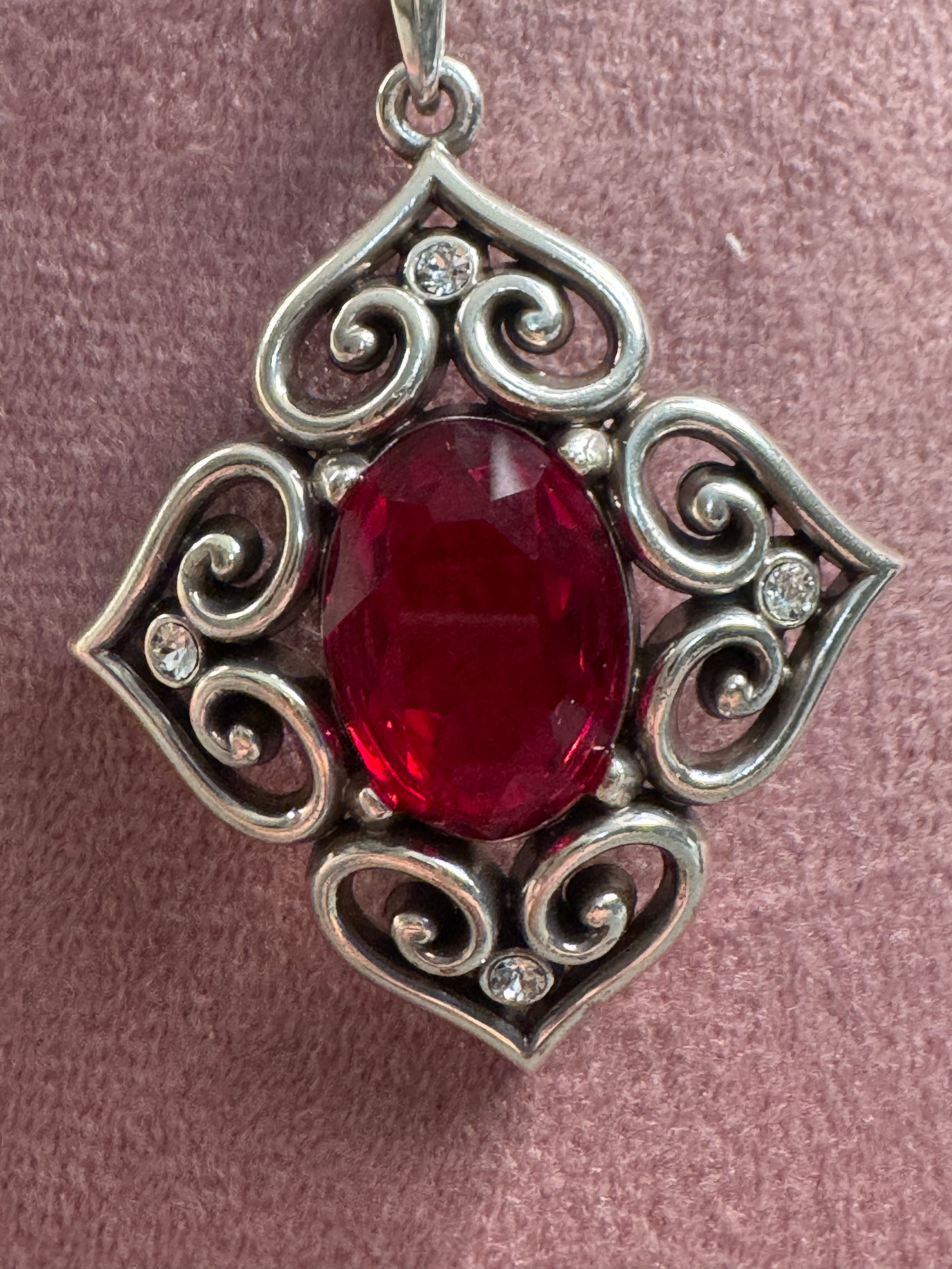 🌹 Brighton Red Gemstone Pendant Necklace