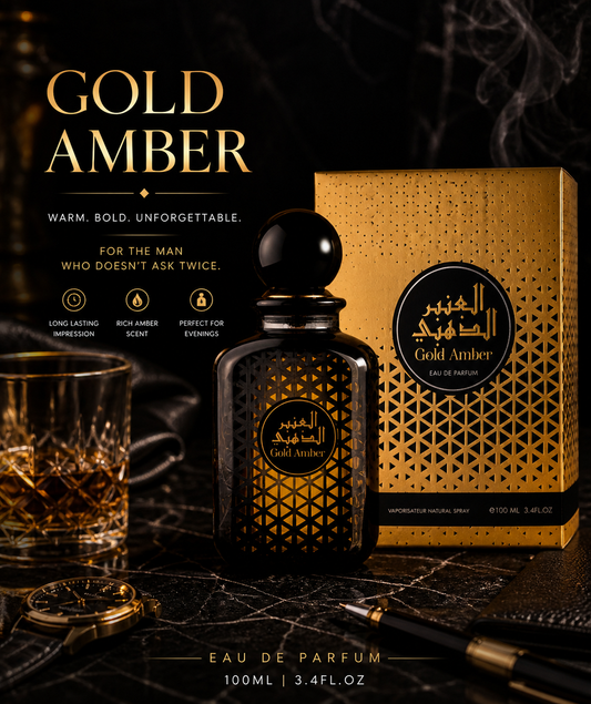 Gold Amber Eau De Parfum – Men’s Luxury Fragrance – 100ml (3.4 oz)