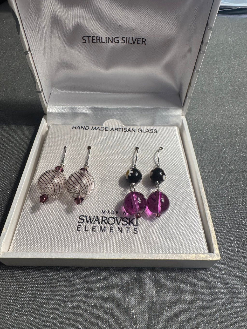 ✨ Sterling Silver Artisan Glass Earrings