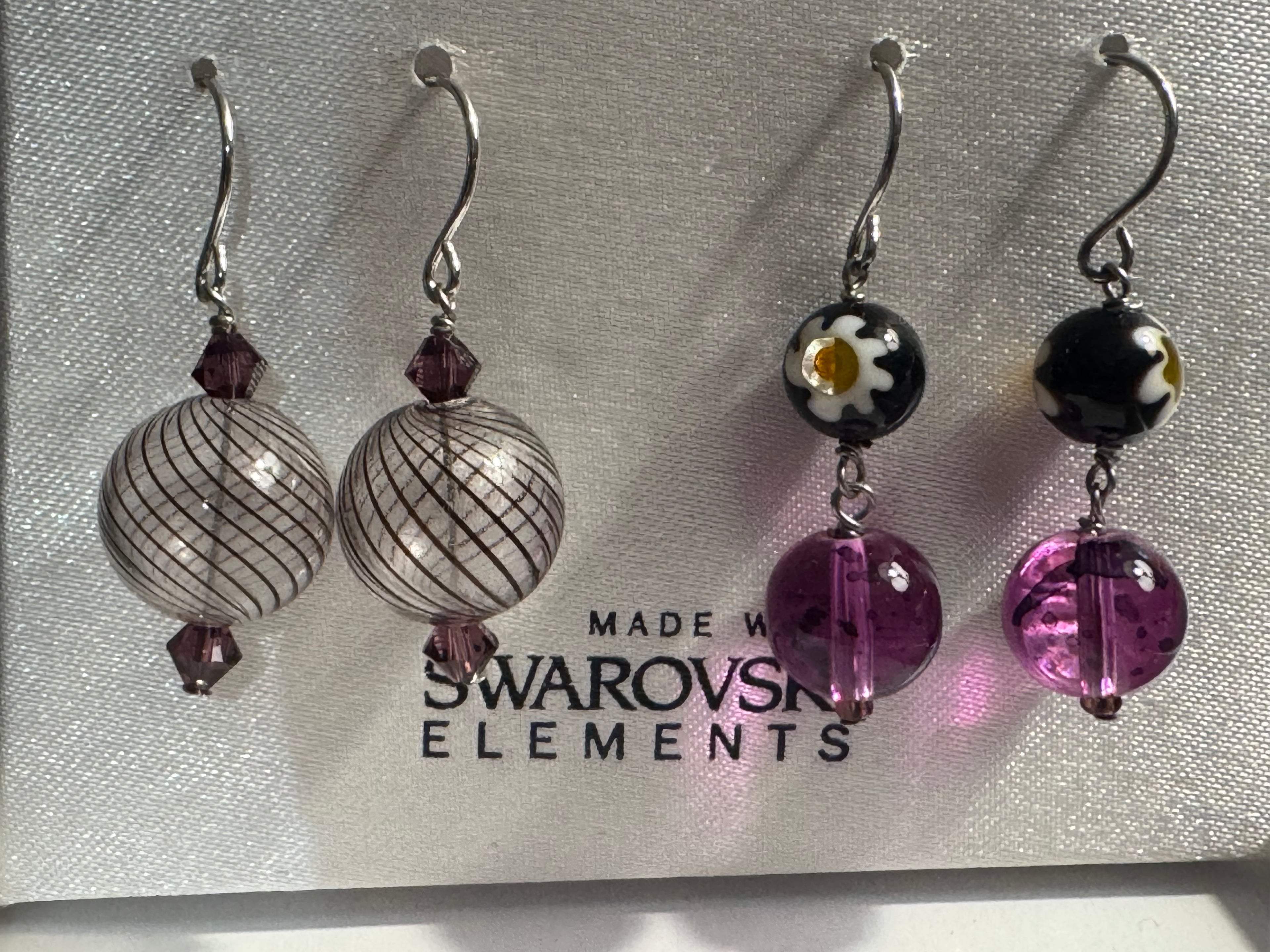 ✨ Sterling Silver Artisan Glass Earrings