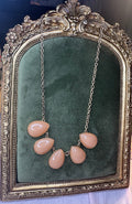 🌸 Blush Pink Teardrop Statement Necklace