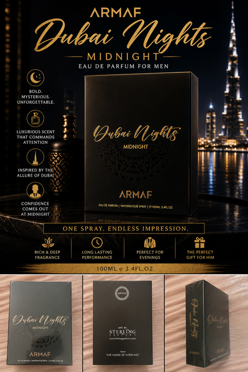 Armaf Dubai Nights Midnight Eau de Parfum 100ml – Men’s Luxury Cologne – New Sealed