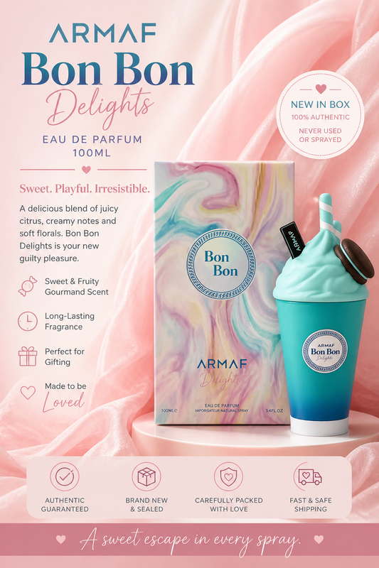 Armaf Bon Bon Delights Eau de Parfum 100ml – New in Box – Sweet Fruity Gourmand Perfume for Women